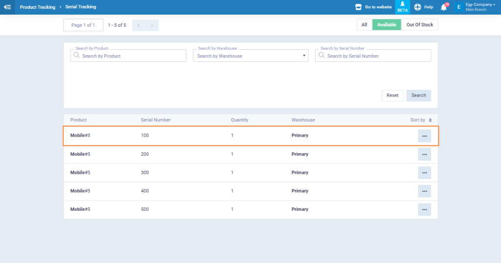 Tracking a Product by Serial Number - Enerpize Knowledge Base