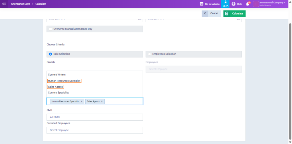 Calculating Attendance for Multiple Designations - Enerpize Knowledge Base